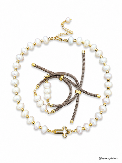 Collar set de perlas de agua dulce
